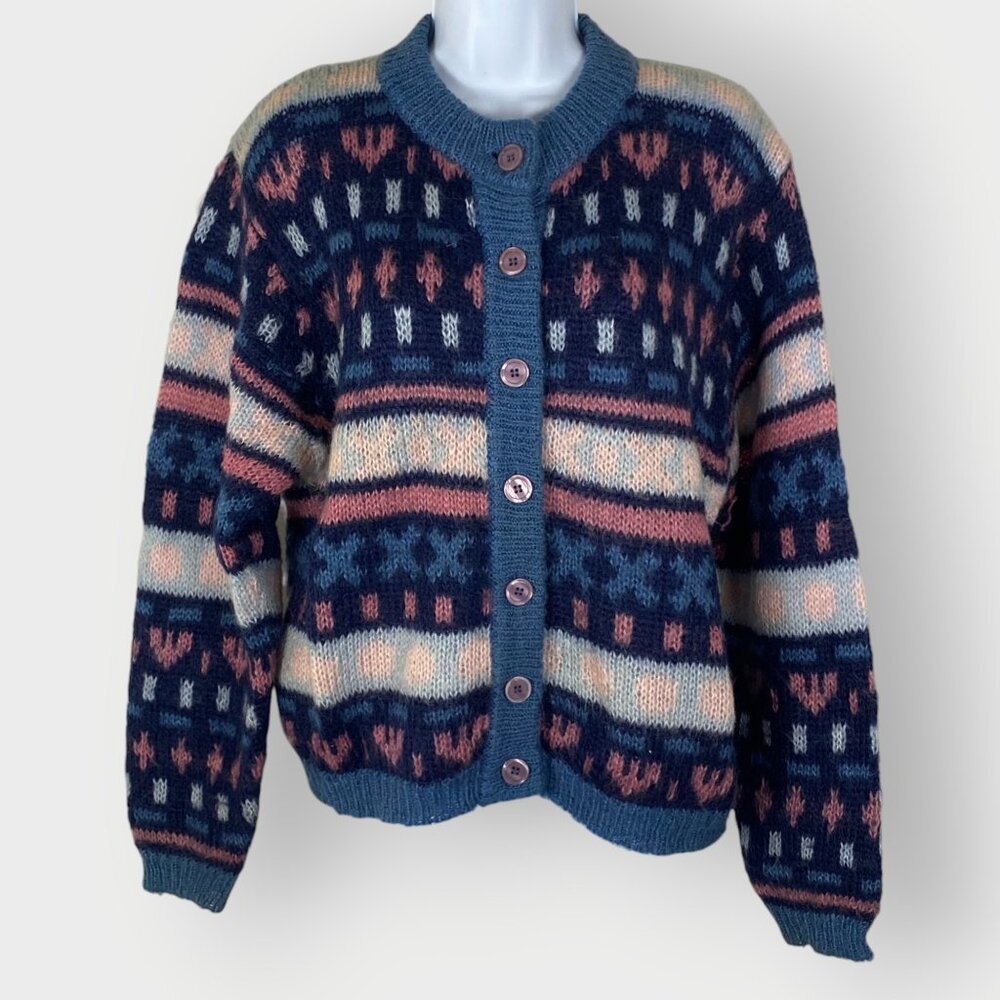 Vtg Woods & Gray Womens Button Cardigan | M | Mohair Blend | Grannycore